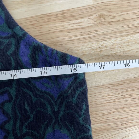 Free People Shift Dress Womens XS Blue Textured Print Amelia Knit Mock Neck Mini - Picture 6 of 13